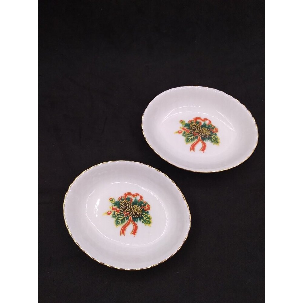 Mitterteich germany dishwasher safe Pinecone Christmas Set Of  2 Trinket Dishes